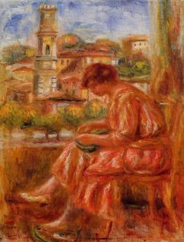 皮埃爾 奧古斯特 雷諾阿 Woman at the Window with a View of Nice